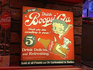 xeB ObY AJG LED Canvas Light BOX Boopsi Cola Ɩ Cg ԐڏƖ Ŕ X K[W fBXvC xeBEu[v Betty Boop