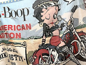 ベティちゃん グッズ アメリカン雑貨 フリンジ タペストリー Betty Boop BIKER ラグ カーペット ソファーカバー シートカバー 店舗 ガレージ ディスプレイ