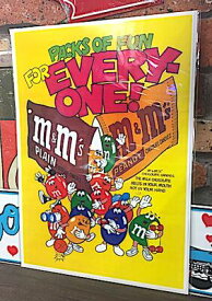 m&m's エムアンドエムズ グッズ アメリカン雑貨 台紙付きポスター 壁飾り-LA0010