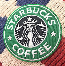 アメリカン雑貨 ワッペン アップリケ STARBUCKS COFFEE アイロンパッチ ファッション小物 カスタマイズ-LA0028