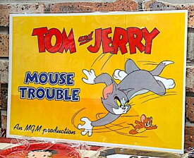 トムとジェリー グッズ アメリカン雑貨 台紙付きポスター TOM&JERRY 壁飾り-LA0046