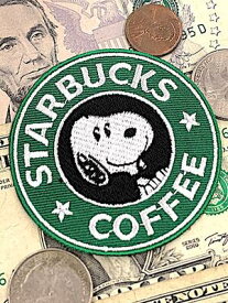 スヌーピー グッズ アメリカン雑貨 ワッペン アップリケ STARBUCKS COFFEE アイロンパッチ ファッション小物 カスタマイズ