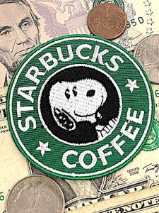 スヌーピー グッズ アメリカン雑貨 ワッペン アップリケ STARBUCKS COFFEE アイロンパッチ ファッション