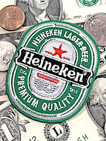 アメリカン雑貨 ワッペン アップリケ Heineken BEER ハイネケン ビール アイロンパッチ ファッション小物 カスタマイズ