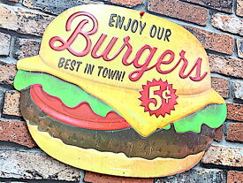 アメリカン雑貨 BIG TIN SIGN BURGER ハンバーガー 看板 店舗 ガレージ ディスプレイ カフェ パブ バー グッズ