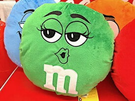m&m's グッズ アメリカン雑貨 エムアンドエムズ ラウンドクッション GREEN 枕 ギフト プレゼント