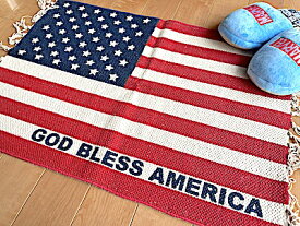 アメリカン雑貨 コットンフロアマット USA FLAG 星条旗 ラグ カーペット 玄関マット 店舗 ガレージ ディスプレイ
