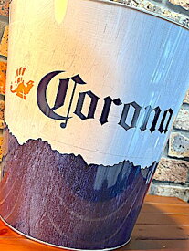 アメリカン雑貨 メタル トラッシュ ビン Corona Beer DUST BOX ダストボックス ゴミ箱 収納 パブ バー グッズ 店舗 ガレージ ディスプレイ コロナビール