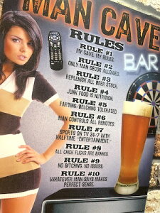 �A�����J���G�� �e�B���T�C�� MAN CAVE �p�u �o�[ �O�b�Y �|�X�^�[ �Ŕ� �X�� �K���[�W �f�B�X�v���C �C���e���A �Ǌ|