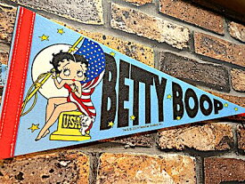 ベティちゃん グッズ アメリカン雑貨 PENNANT ペナント Betty Boop USA BLUE ポスター フラッグ 旗 看板 壁掛け 店舗 ガレージ ディスプレイ パブ バー グッズ