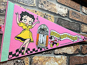 xeB ObY AJG PENNANT yig Betty Boop 50's PINK |X^[ tbO  Ŕ Ǌ| X K[W fBXvC pu o[ ObY