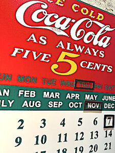 �R�J�R�[�� �O�b�Y �A�����J���G�� ���N�J�����_�[ ���^���T�C�� Coca Cola AS ALWAYS 5 CENTS CALENDAR �Ŕ� �p�u �o�[ �O�b�Y �X�� �K���[�W �f�B�X�v���C