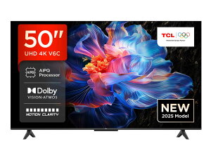 TCL 50V6C 50V�^ 50�C���` 4K�t���e���r Google TV���� 4K�`���[�i�[���� HDR�EHLG�Ή� Dolby Audio �O�t��USB HDD�^��Ή� �X�}�[�g�e���r