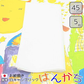 白ハンカチ お絵かきはんかち 5枚 絞り染め 草木染 藍染 日本製 シンプル 大き目 45cm コットン 綿100％ 子供 福祉施設 工作 制作 手作り プレゼント プレーン