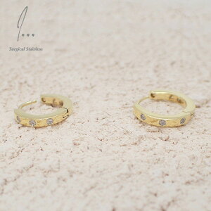 送料込み 選べる2サイズ 両耳セット ステンレスピアス フープピアス セカンドピアス ピアス 金属アレルギー対応 アレルギーフリー ゴールド 金 316L ピンク イエロー 金 ジルコニア シルバー