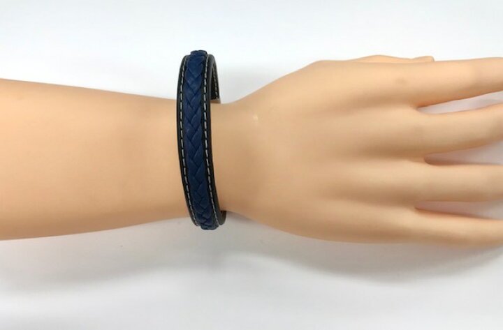 楽天市場 送料込み レザー風ブレスレット おしゃれブレスレット ブレス メンズ ブレスレット かっこいい プレゼント クロス 十字架 三つ編み ミサンガ ブルー 青 19juuku 19juuku