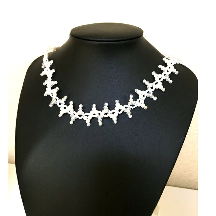 楽天市場 送料込み ビーズロングネックレス レースネックレス ロングネックレス ビーズネックレス チョーカー ネックレス 上品 おしゃれ 結婚式 おすすめ ハンドメイド ビーズアクセサリー ビーズ パール ハンドメイド 淡水パール 手作り レディース プレゼント 人気