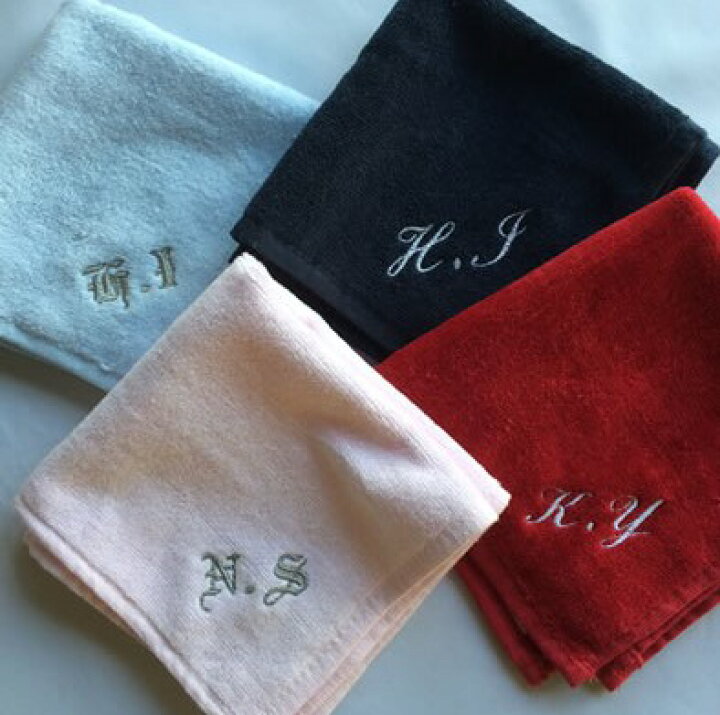 楽天市場 6 25限定 全商品ポイント５倍 メール便送料無料 イニシャル刺繍 ハンカチタオルお名前刺繍入りタオルハンカチ シャーリング ハンド タオル 約25 25cm 名入れ刺繍 大人 メンズ レディース オリジナルタオル 卒業記念品 激安問屋１番お得