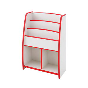 【ポイント20倍】ソフト素材キッズファニチャーシリーズ★棚付絵本ラック★【libro】リブロ★レギュラータイプ★レッド