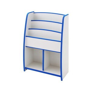 【ポイント20倍】ソフト素材キッズファニチャーシリーズ★棚付絵本ラック★【libro】リブロ★レギュラータイプ★ブルー