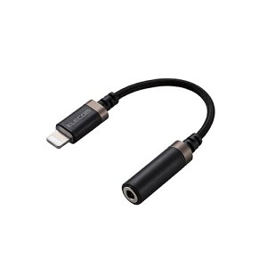 【クーポン配布中】エレコム Lightning-4極イヤホン端子 変換ケーブル 高耐久 ブラック MPA-L35S01BK