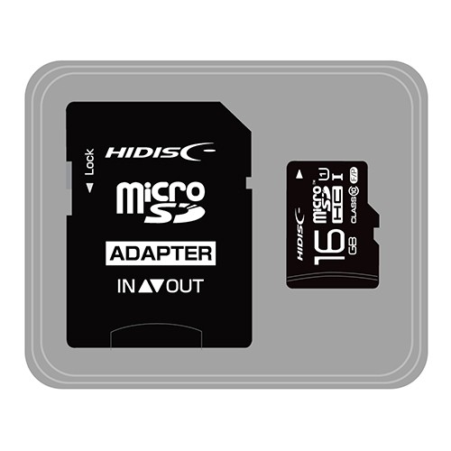 【スーパーセール対象&クーポン配布中】HIDISC microSDHCカード 16GB CLASS10 UHS-1対応 高速転送 Read70 SD変換アダプタ付き HDMCSDH16GCL10UIJP3