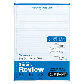 【ポイント20倍】（まとめ） スマートレビュー　ルーズリーフ マルマン L1247 4979093124701 ●罫種類：3mm方眼＋6mm横罫×39行 1冊【×60セット】