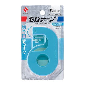 【マラソンでP最大49倍】（まとめ） セロテープ［R］　小巻カッターつき　まっすぐ切れるタイプ ニチバン スカイブルー CT-15DCS 4987167094690 ●テープ寸法：幅15mm×長9m 1個【×40セット】