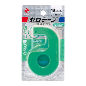 【マラソンでP最大49倍】（まとめ） セロテープ［R］　小巻カッターつき　まっすぐ切れるタイプ ニチバン グリーン CT-18DCG 4987167094706 ●テープ寸法：幅18mm×長8m 1個【×40セット】