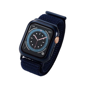 【ポイント20倍】エレコム Apple Watch40mm用フルカバーケース ファブリックバンド一体型 AW-20SBCFBNV