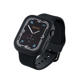 【ポイント20倍】エレコム Apple Watch45mm用フルカバーケース プレミアムガラス セラミックコート AW-21AFCGCBK
