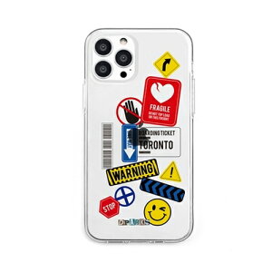 �y�N�[�|���z�z���zdparks �\�t�g�N���A�P�[�X for iPhone 13 Pro TAG STICKER Warning DS21176i13P