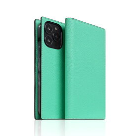 【クーポン配布中】SLG Design Neon Full Grain Leather Diary Case for iPhone 13 Pro 手帳型ケース ティール SD22123i13PTL