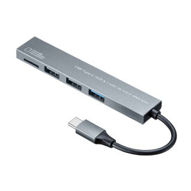 【クーポン配布中】サンワサプライ Type-C 3ポート コンボスリムハブ(microSDカードリーダー付き) USB-3TCHC19S