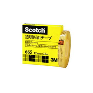 【ポイント20倍】3M Scotch スコッチ 透明両面テープ 12mm×30m 3M-665-1-12
