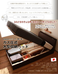 【ポイント20倍】【送料無料】ガス圧式収納 はね上げベッド コンセント付 ボンネル セミシングル 【代引不可】