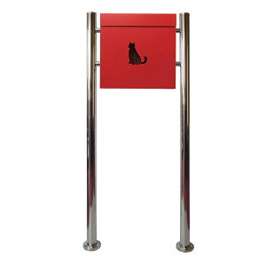 【クーポン配布中】郵便ポスト 郵便受け おしゃれ かわいい 人気北欧モダンデザイン メールボックス スタンド型 マグネット付き レッド 赤色ポスト