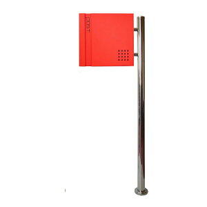 【ポイント20倍】郵便ポスト 郵便受け おしゃれ 人気 大型 メールボックス 片足スタンド型 鍵付き マグネット付き レッド 赤色ポスト pm464s