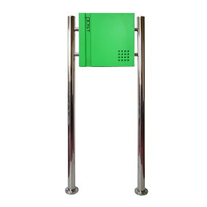 【クーポン配布中】郵便ポスト 郵便受け おしゃれ 人気 大型 メールボックス スタンド型 鍵付き マグネット付き グリーン 緑色ポスト pm466s