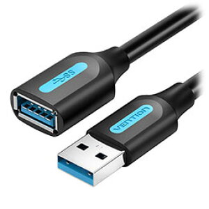 �y�|�C���g20�{�zVENTION USB 3.0 A Male to A Female �����P�[�u�� 0.5m PVC Type Black CB-7422