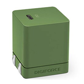 【ポイント20倍】デジフォース Cube キューブ型PD充電器 20W 1C オリーブグリーン D0037OG