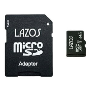 y|Cg20{zy20Zbgz Lazos microSDXC[J[h 64GB UHS-I U3 CLASS10 pbP[W L-B64MSD10-U3X20