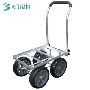 【クーポン配布中】アルミス アルミ四輪 ハウスキャリーPUノーパンクタイヤ AK-42NPUW