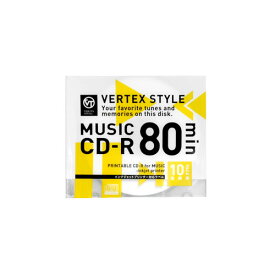 【ポイント20倍】VERTEX CD-R(Audio) 80分 10P インクジェットプリンタ対応(ホワイト) 10CDRA.80VX.WP