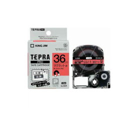 【ポイント20倍】キングジム テプラ マグネットテープ (赤テープ/黒文字/36mm幅) SJ36R