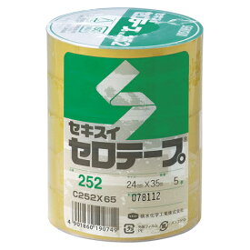 【マラソンでP最大49倍】（まとめ） セロハンテープ セキスイ セキスイセロテープ［R］　No．252 透明 C252X65 4901860190749 ●寸法：幅24mm×長35m 1個【×10セット】