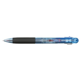 【ポイント20倍】（まとめ） 多色ボールペン トンボ鉛筆 リポーター3　3色ボールペン0．7（黒・赤・青） 透明ブルー BC-TRC40 4901991635201 1本【×40セット】