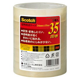 【マラソンでP最大49倍】（まとめ） クリアーテープ スリーエム スコッチ［R］　透明粘着テープ　500シリーズ 500-3-2435-5P 4548623665320 ●寸法：幅24mm×長35m 1本【×30セット】