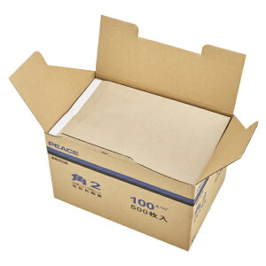 【単品】事務用品 印章・封筒・郵便用品 封筒 高春堂 RC100%未晒クラフト封筒 角2 100g テープ付 500枚 ●規格:角2●サイズ:縦332×横240mm●紙厚:100g/m2●仕様:サイド貼り,封緘テープ付 古