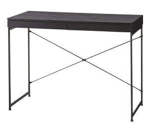 【ポイント20倍】デスク W100×D45×H73 ブラック デスク パソコンデスク PCデスク 作業 仕事 書斎 学習机 机 スリム 引き出し付き 木目 スチール アジャスター付き スタイリッシュ 幅100cm ナチュ